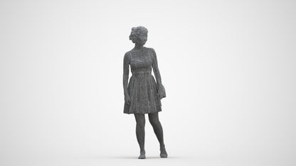 photogrammetry 3D woman formal formalaffairs, realistic human model archviz FBX, three-quarter front view render