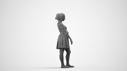 realistic 3D people woman formal formalaffairs, render-ready for V-Ray and Corona, FBX OBJ, wireframe side view