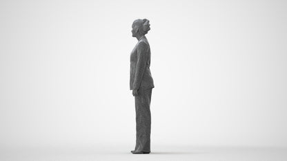 3D scanned woman standing business, photorealistic archviz people for Enscape and SketchUp, square thumbnail