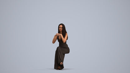 scanned 3D woman business formal, photogrammetry people for Enscape and V-Ray, standing pose render