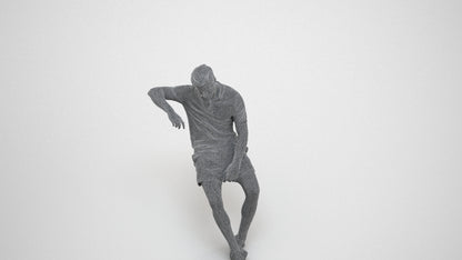 realistic 3D human man casual sitting, archviz people FBX OBJ for Blender, wireframe three-quarter view