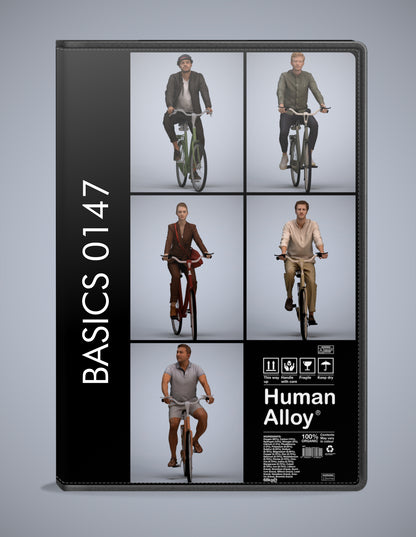 realistic 3D people cycling set, 5 render-ready models for V-Ray and Corona