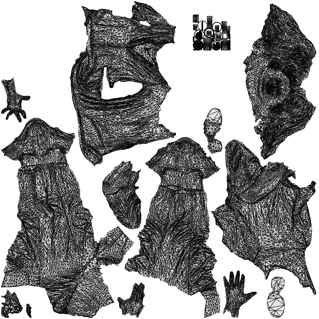 scanned 3D woman casual walking, photogrammetry people for Enscape and V-Ray, wireframe top-down view