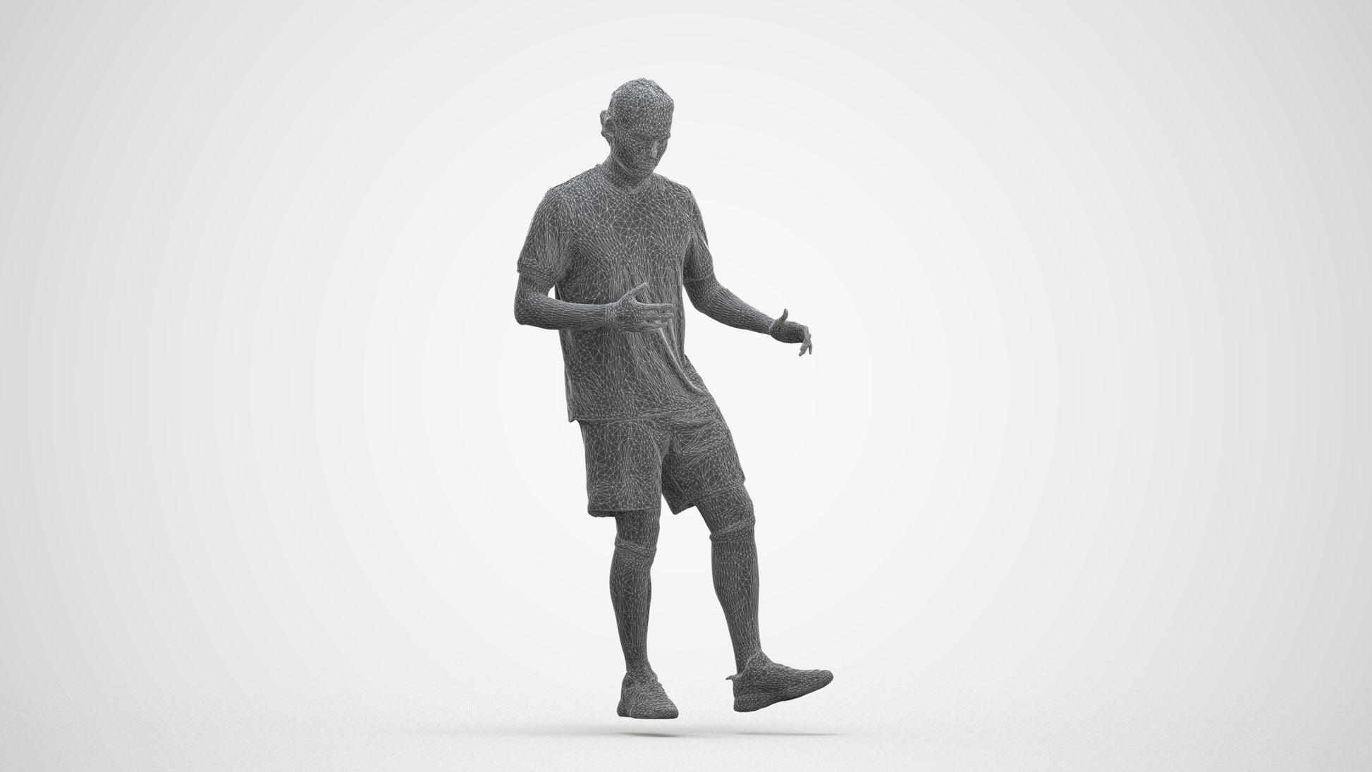realistic 3D human man sport, archviz people FBX OBJ for Blender, three-quarter front view render