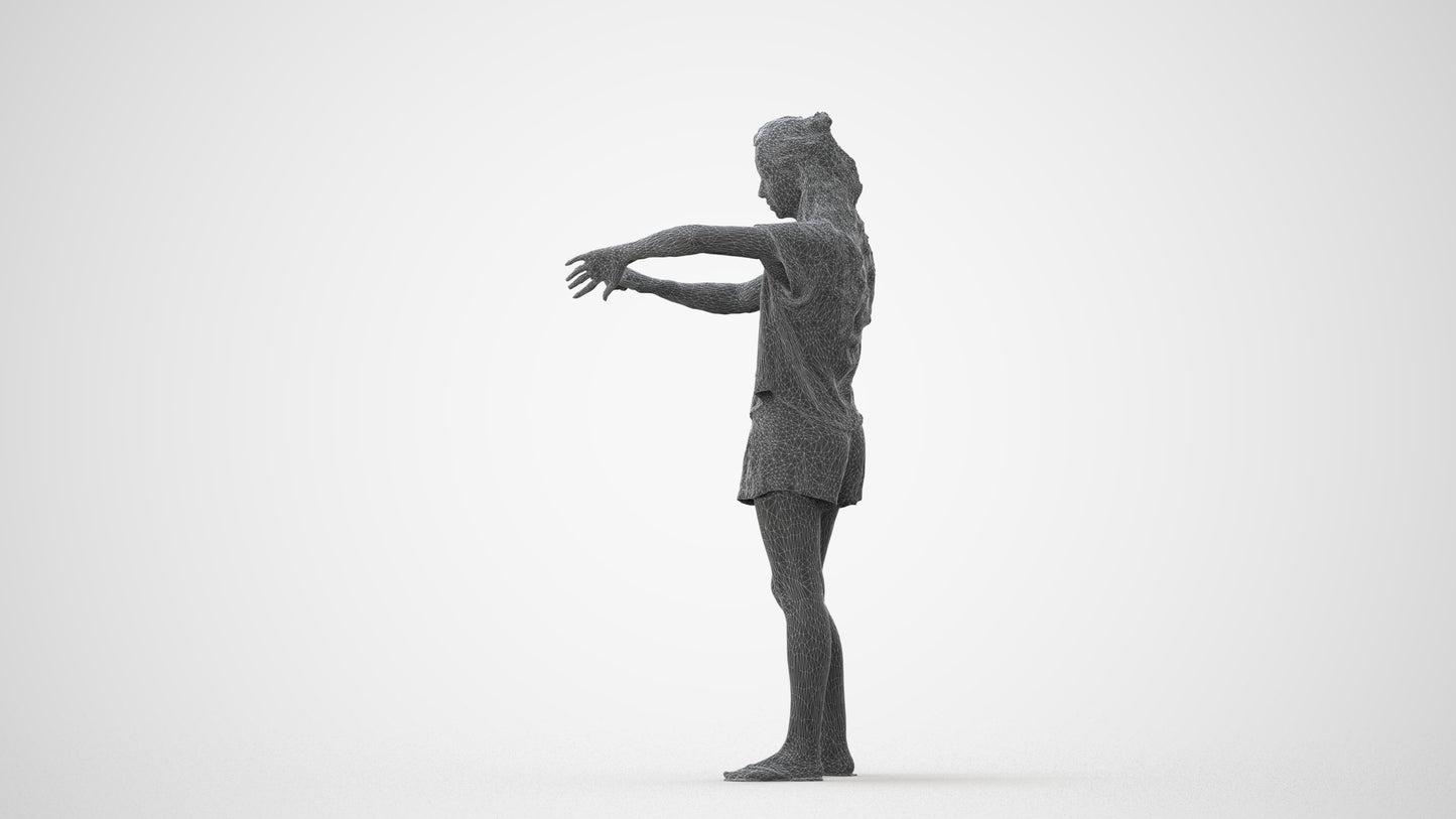 realistic 3D people woman casual standing, render-ready for V-Ray and Corona, FBX OBJ, square thumbnail