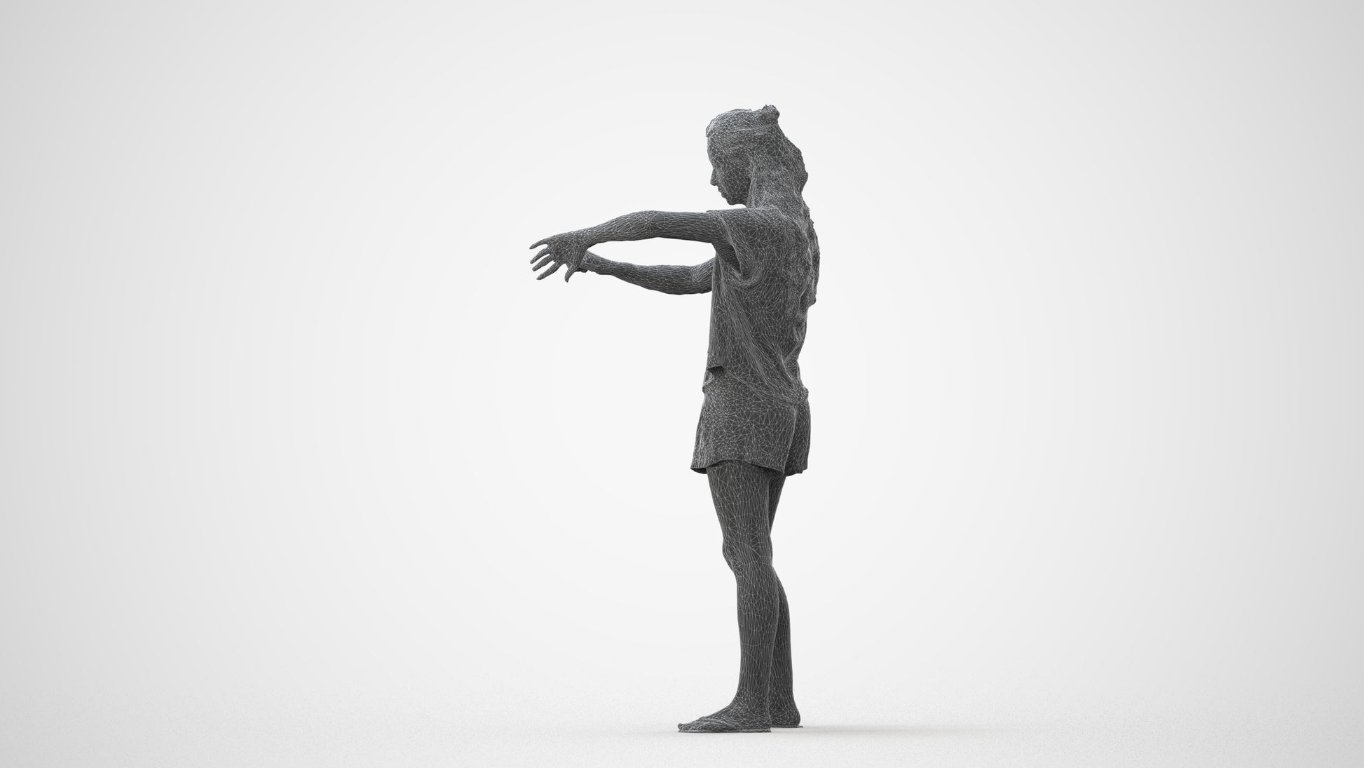 realistic 3D people woman casual standing, render-ready for V-Ray and Corona, FBX OBJ, square thumbnail