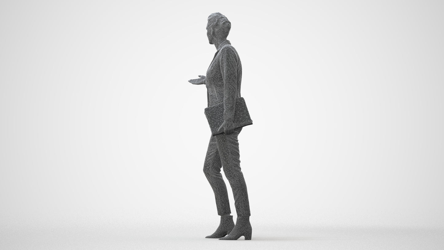 realistic 3D people woman business, render-ready for V-Ray and Corona, FBX OBJ, square thumbnail