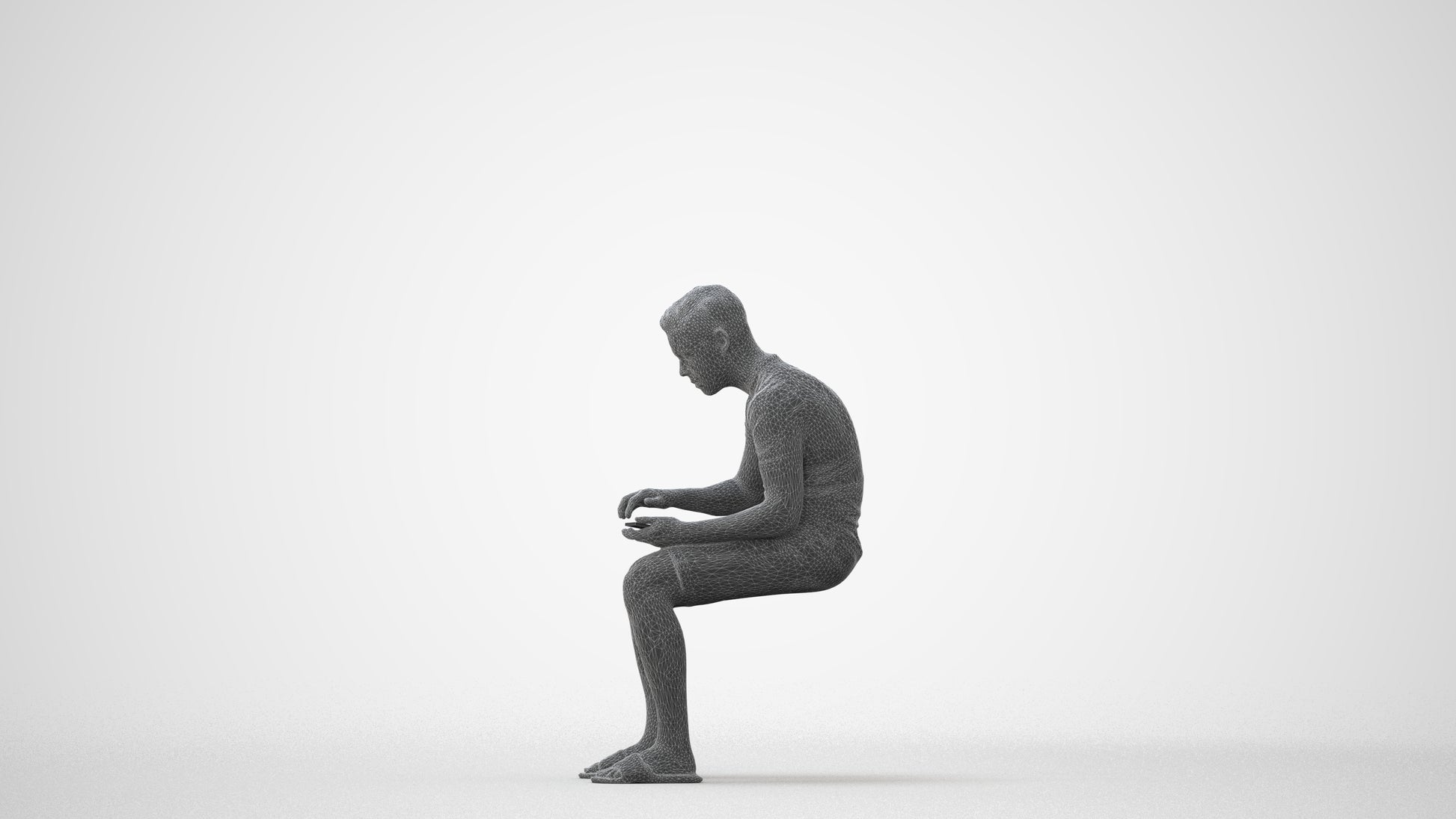 3D human model boy casual kids, photogrammetry scanned person for archviz, square thumbnail