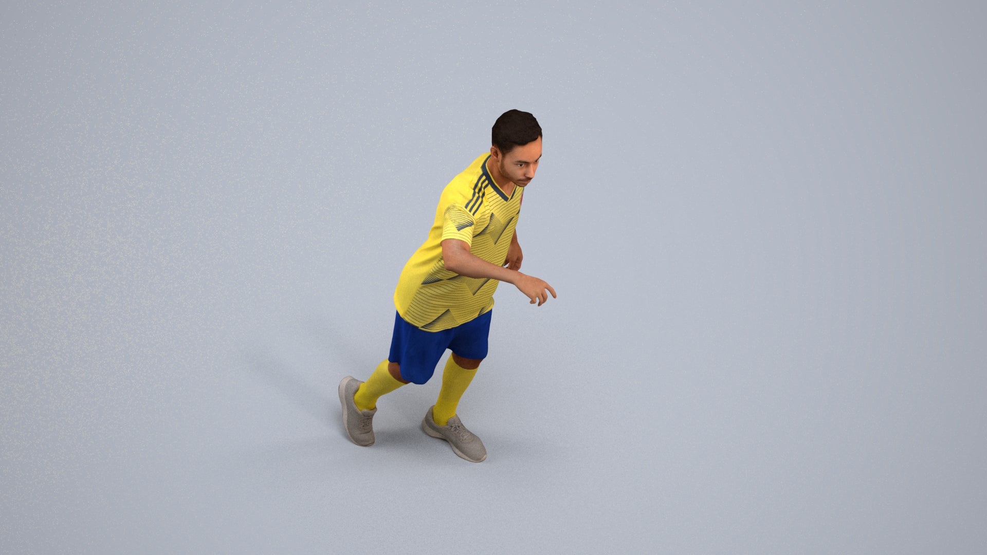 realistic 3D people man sport, render-ready for V-Ray and Corona, FBX OBJ, back view render