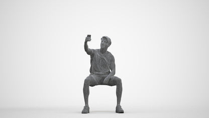3D people model man sport, scanned human for 3ds Max rendering, three-quarter front view render