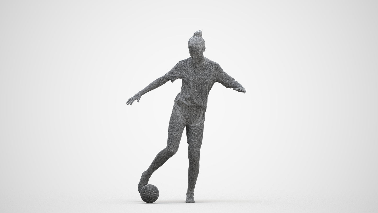 realistic 3D girl sport, scanned archviz people for Blender and 3ds Max, three-quarter front view render