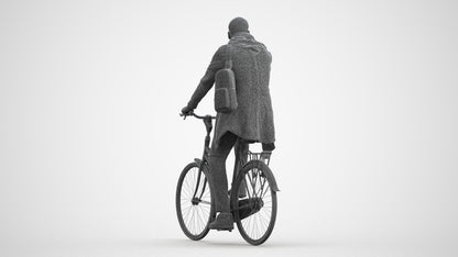 3D human model man casual sitting, photogrammetry scanned person for archviz, wireframe front view