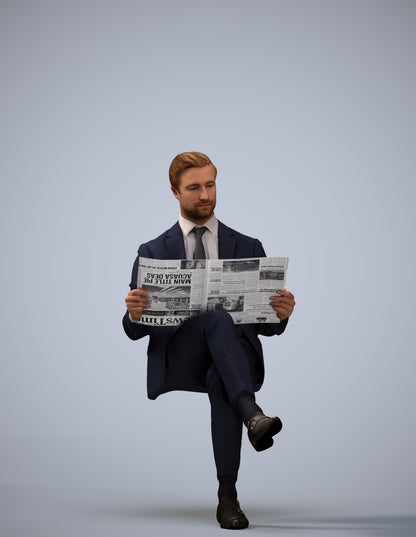 realistic 3D man business, scanned archviz people for Blender and 3ds Max