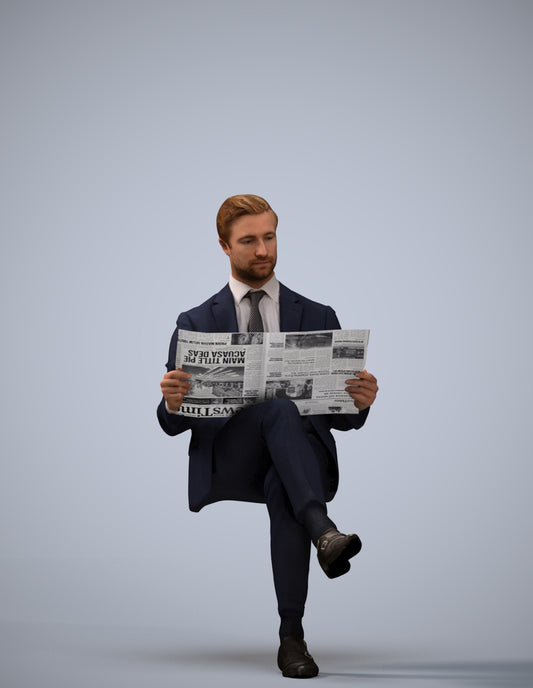realistic 3D man business, scanned archviz people for Blender and 3ds Max