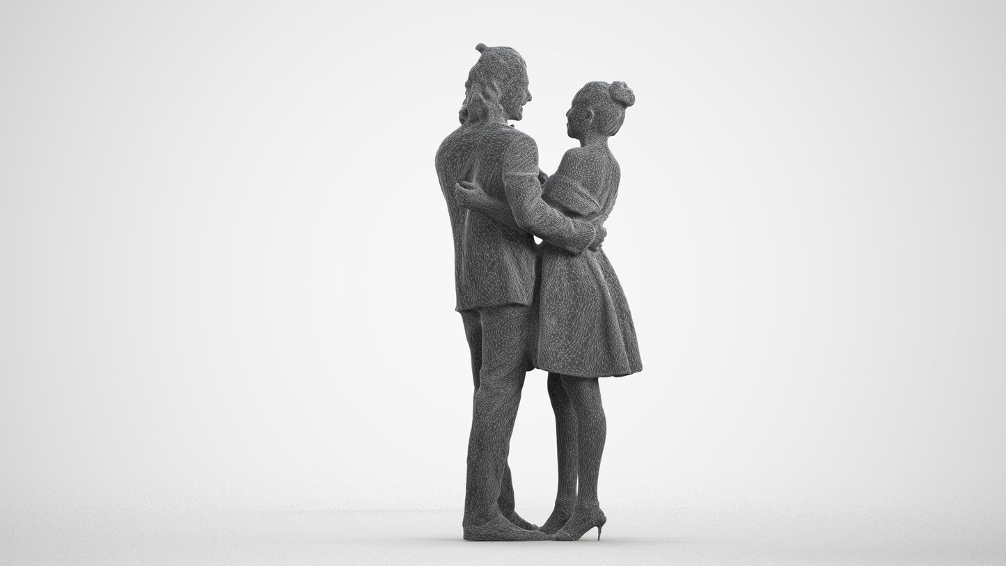 3D scanned woman dancing formal, photorealistic archviz people for Enscape and SketchUp, wireframe front view
