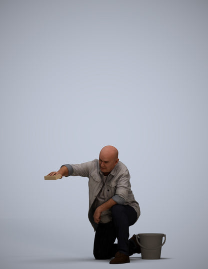 realistic 3D people senior man casual driving, render-ready for V-Ray and Corona, FBX OBJ