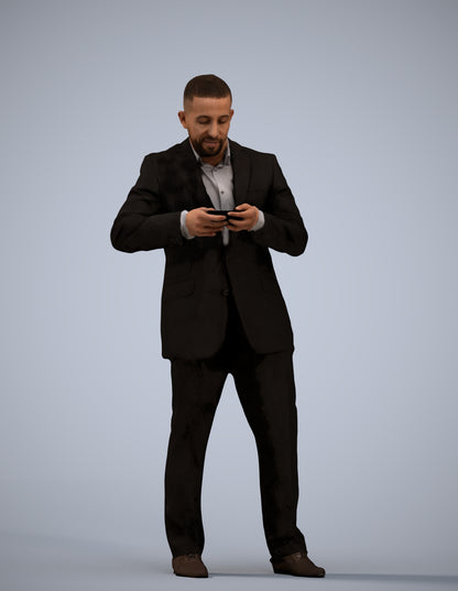realistic 3D people man business, render-ready for V-Ray and Corona, FBX OBJ