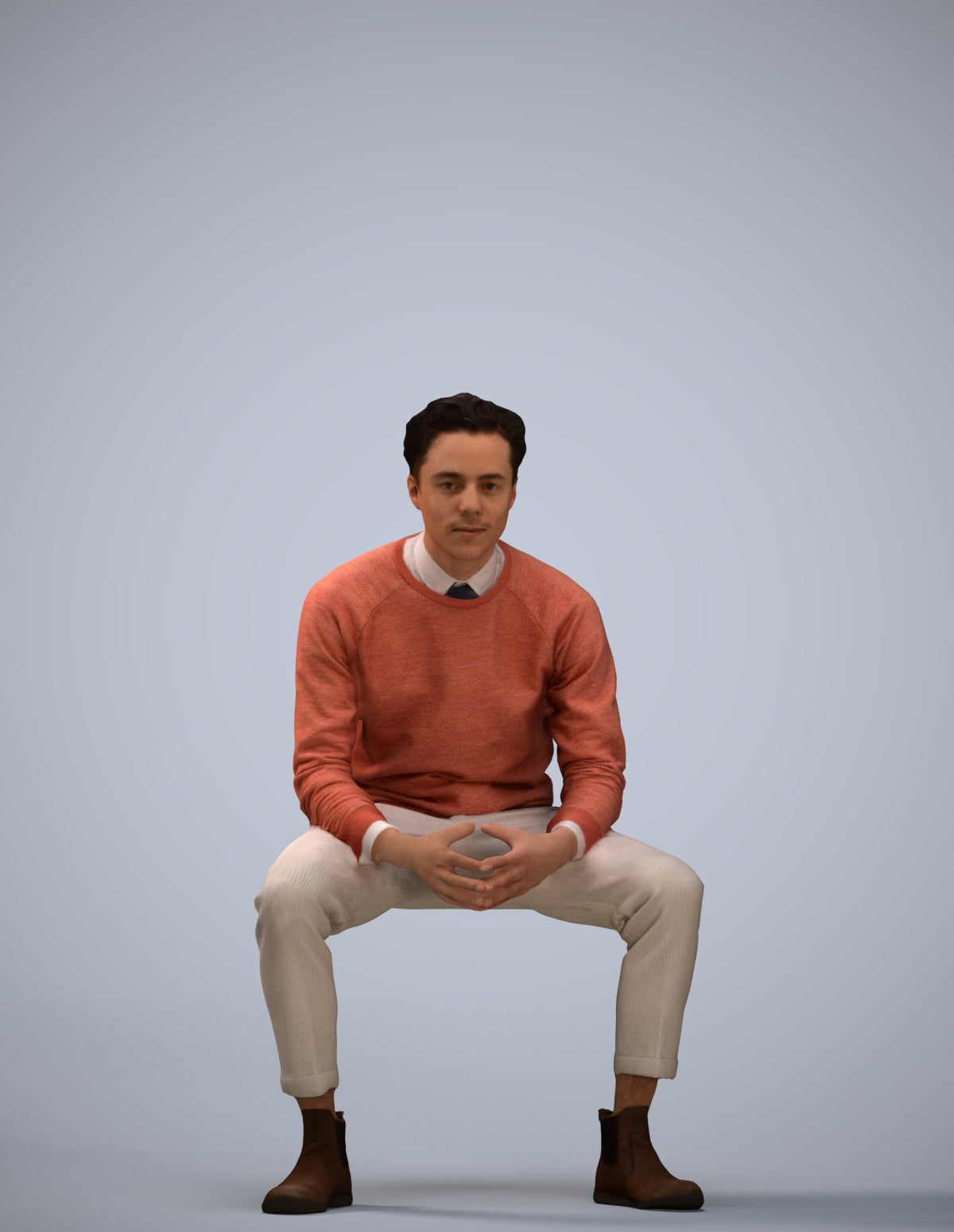 3D scanned man business casual, photorealistic archviz people for Enscape and SketchUp