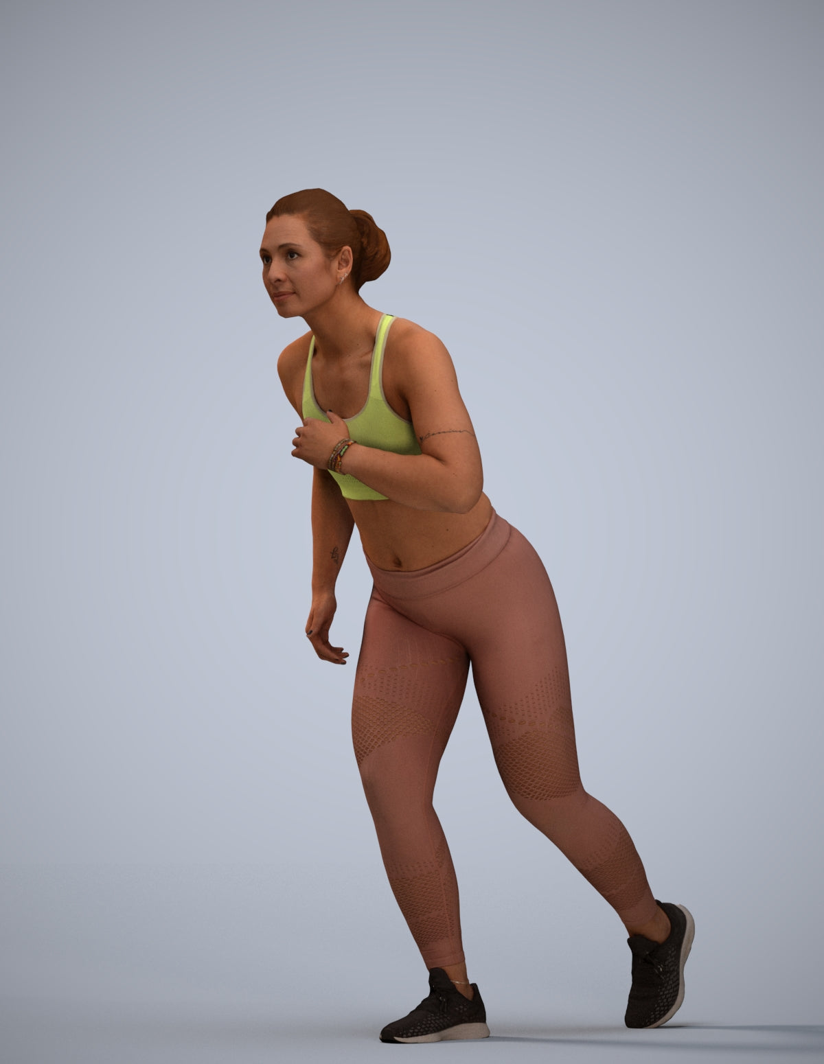 3D people model woman sport, scanned human for 3ds Max rendering
