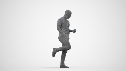 realistic 3D people man casual standing, render-ready for V-Ray and Corona, FBX OBJ, wireframe side view