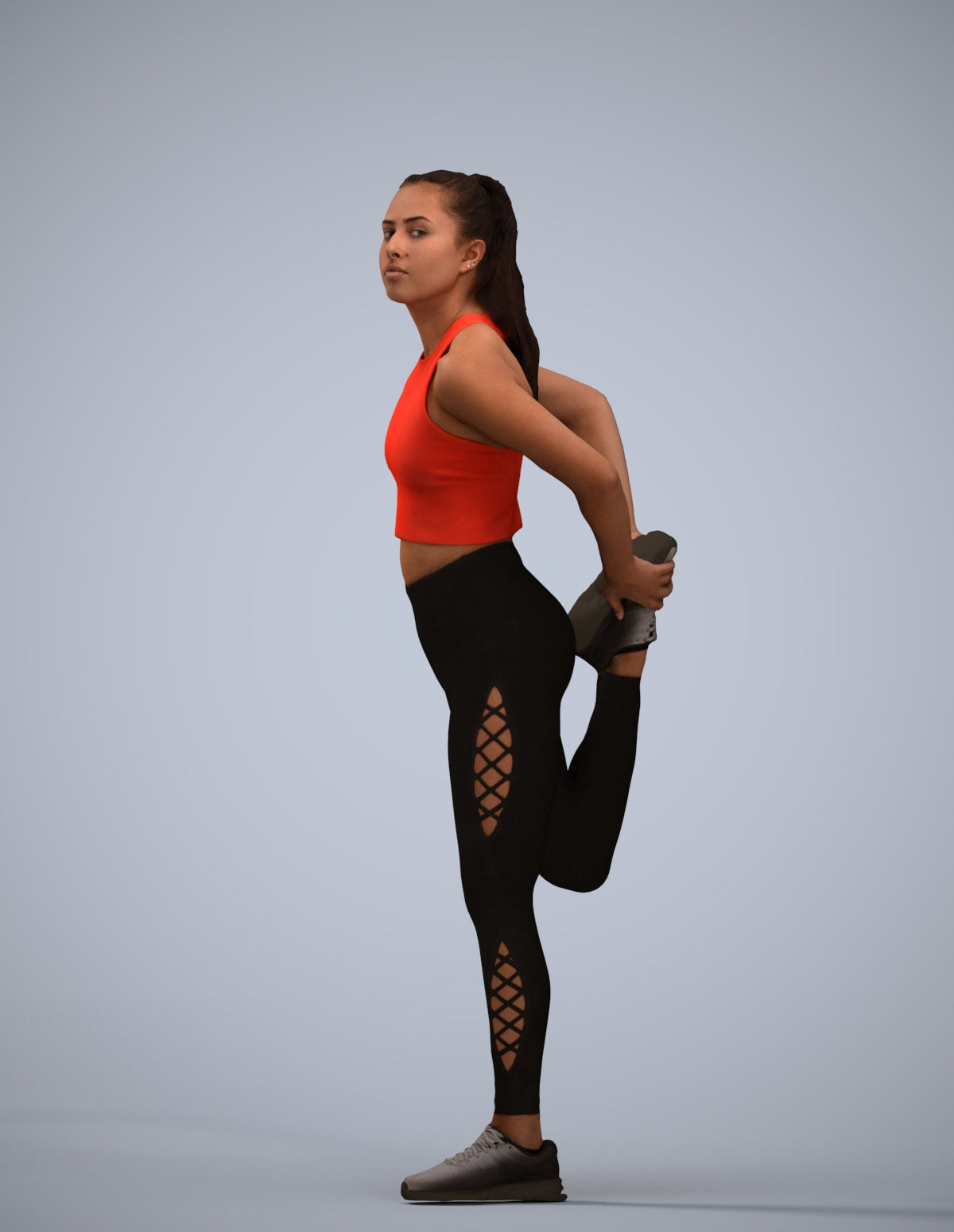 realistic 3D woman sport, scanned archviz people for Blender and 3ds Max