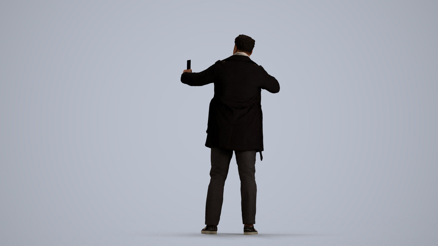 scanned 3D man casual standing, photogrammetry people for Enscape and V-Ray, front view render