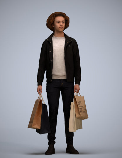 3D people model man formal, scanned human for 3ds Max rendering