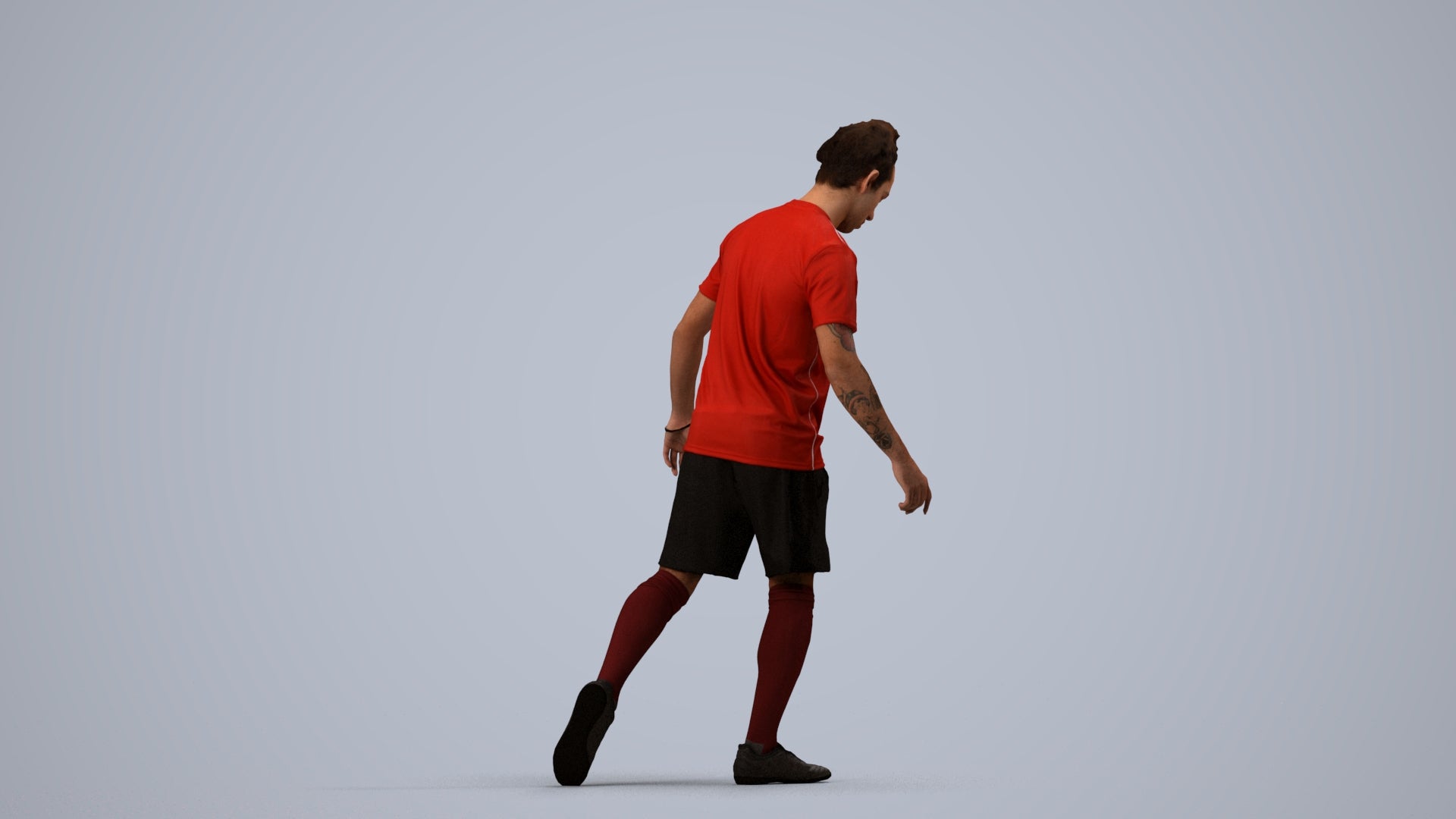realistic 3D people man sport, render-ready for V-Ray and Corona, FBX OBJ, side view render