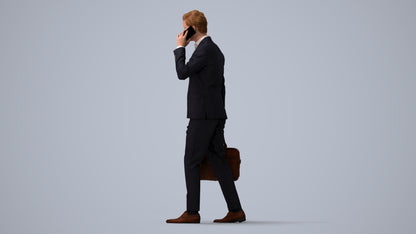 photogrammetry 3D man business, realistic human model archviz FBX, three-quarter view render