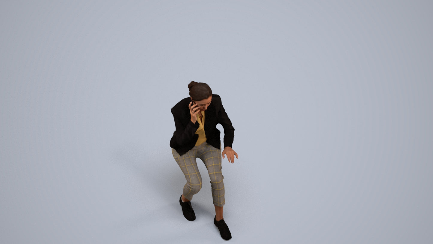 realistic 3D people woman business, render-ready for V-Ray and Corona, FBX OBJ, back view render