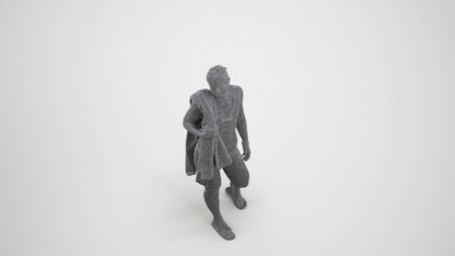 realistic 3D woman pool, scanned archviz people for Blender and 3ds Max, wireframe three-quarter view