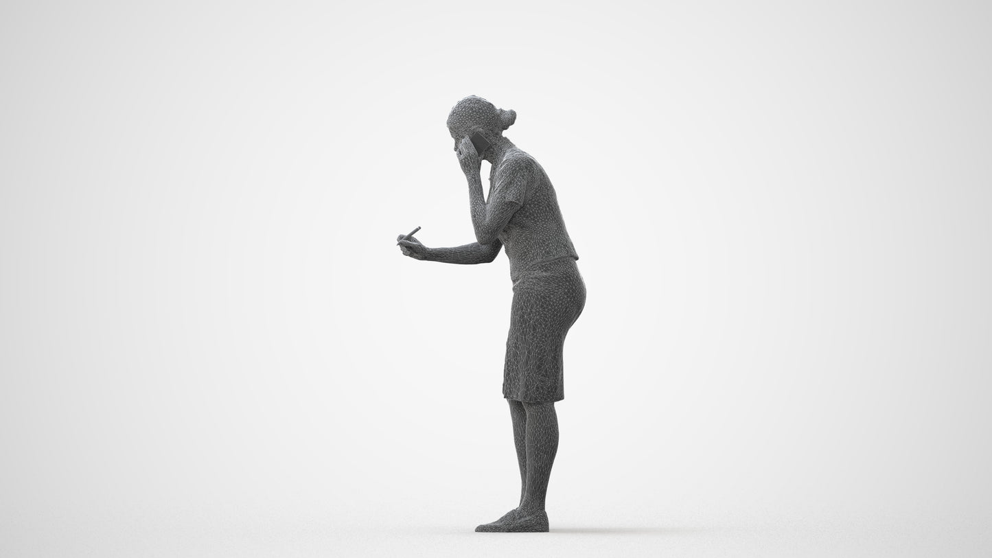 realistic 3D woman hospitality, scanned archviz people for Blender and 3ds Max, square thumbnail