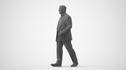 realistic 3D senior man business standing, scanned archviz people for Blender and 3ds Max, square thumbnail