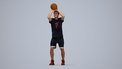 3D people model man sport, scanned human for 3ds Max rendering, top-down view render