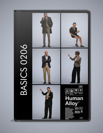 realistic 3D humans business pack, 5 archviz people FBX OBJ for Blender