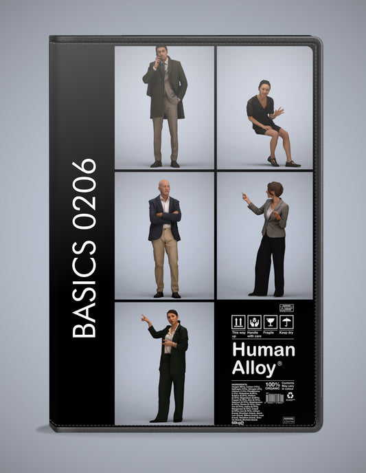 realistic 3D humans business pack, 5 archviz people FBX OBJ for Blender