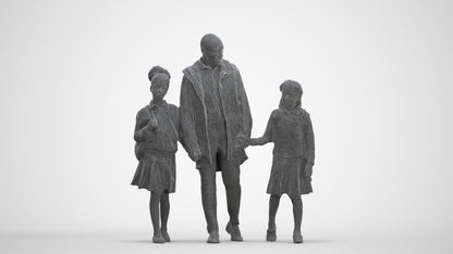 photogrammetry 3D girl kids, realistic human model archviz FBX, three-quarter front view render