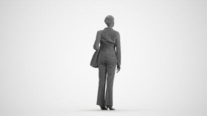scanned 3D woman business mix, photogrammetry people for Enscape and V-Ray, wireframe front view