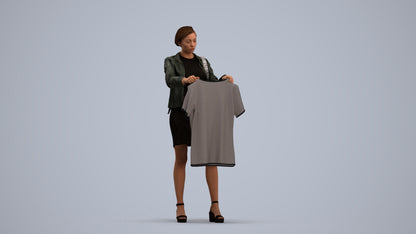 realistic 3D people woman casual mix, render-ready for V-Ray and Corona, FBX OBJ, standing pose render