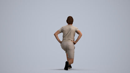 3D people model man sport, scanned human for 3ds Max rendering, front view render