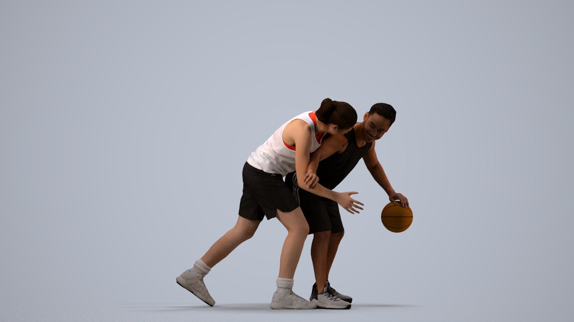 3D scanned man sport, photorealistic archviz people for Enscape and SketchUp, side view render