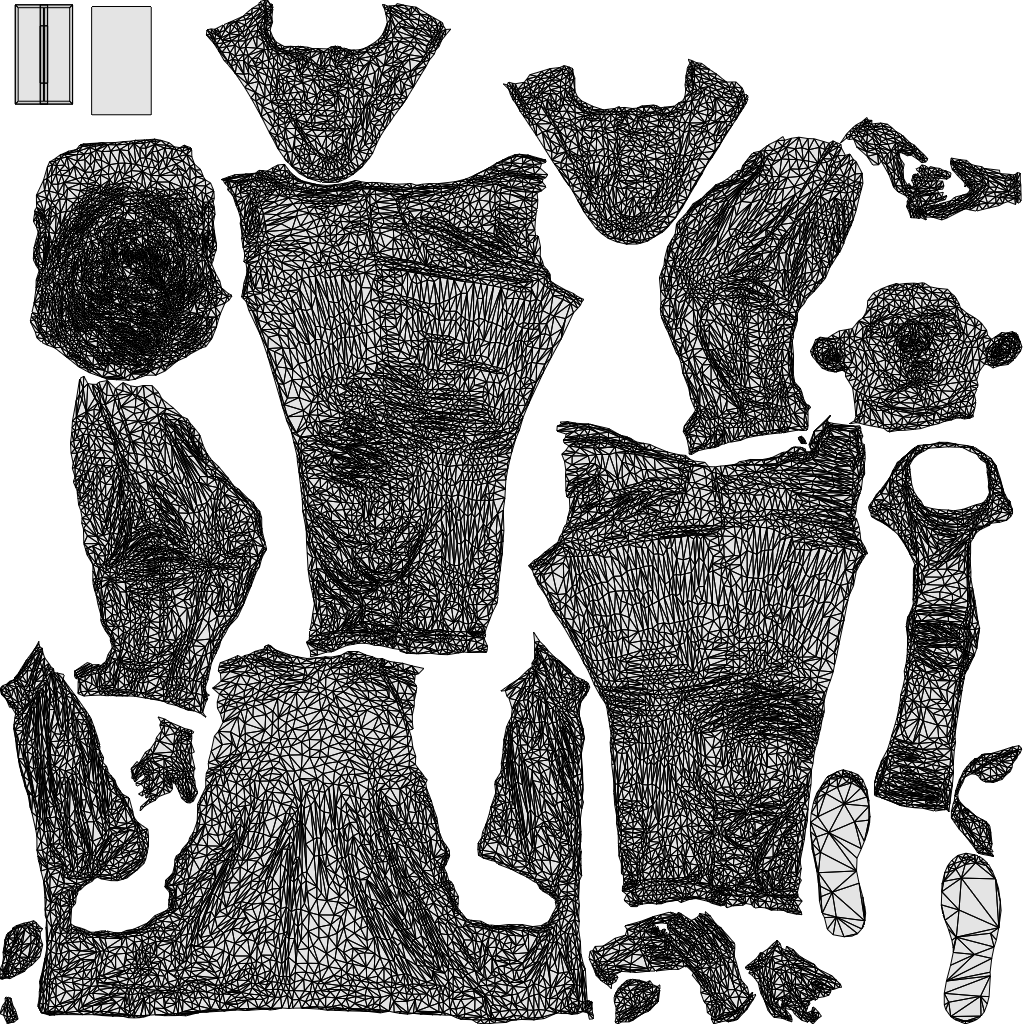 scanned 3D boy casual kids, photogrammetry people for Enscape and V-Ray, wireframe top-down view