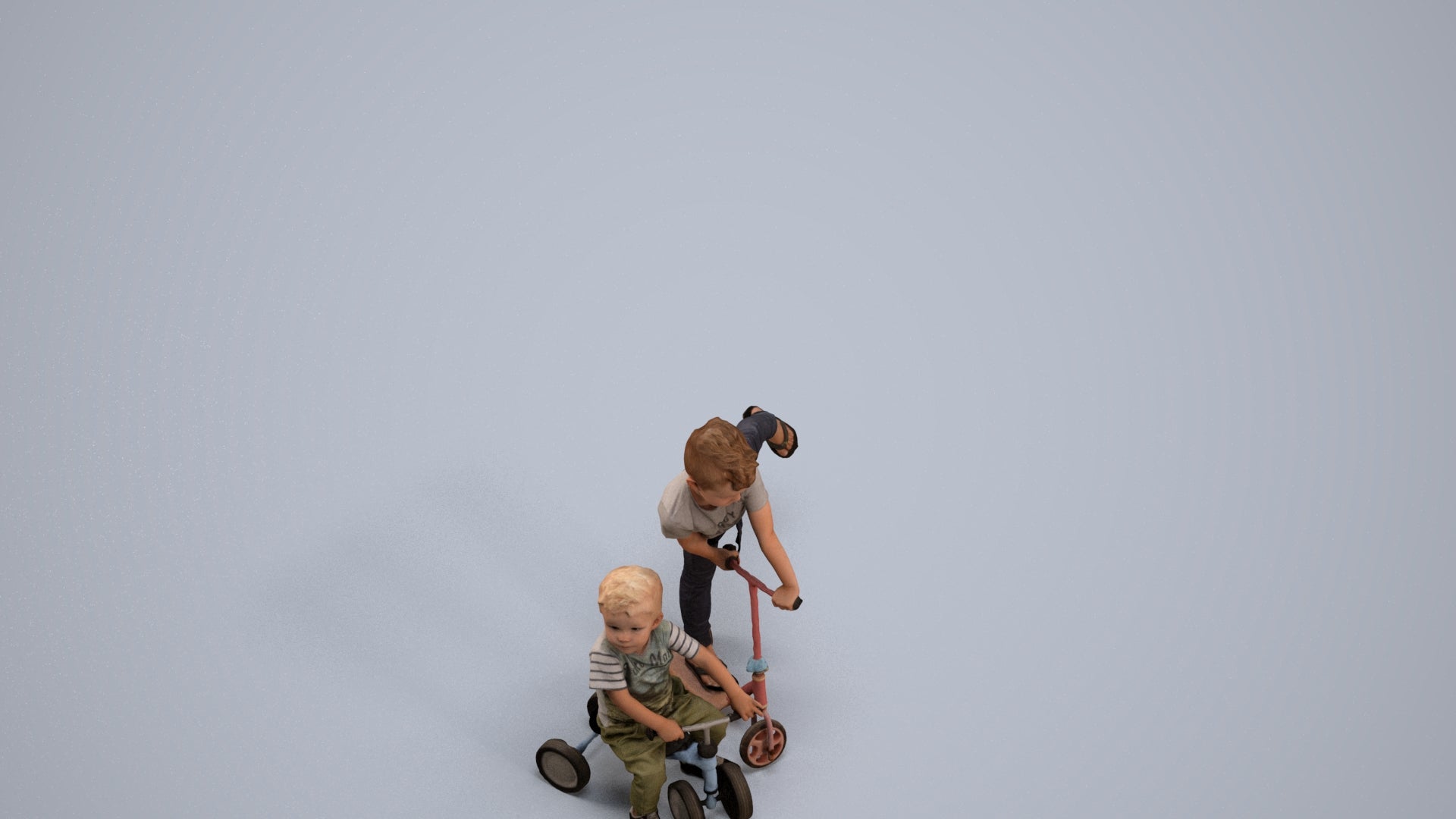 photogrammetry 3D boy casual kids, realistic human model archviz FBX, back view render