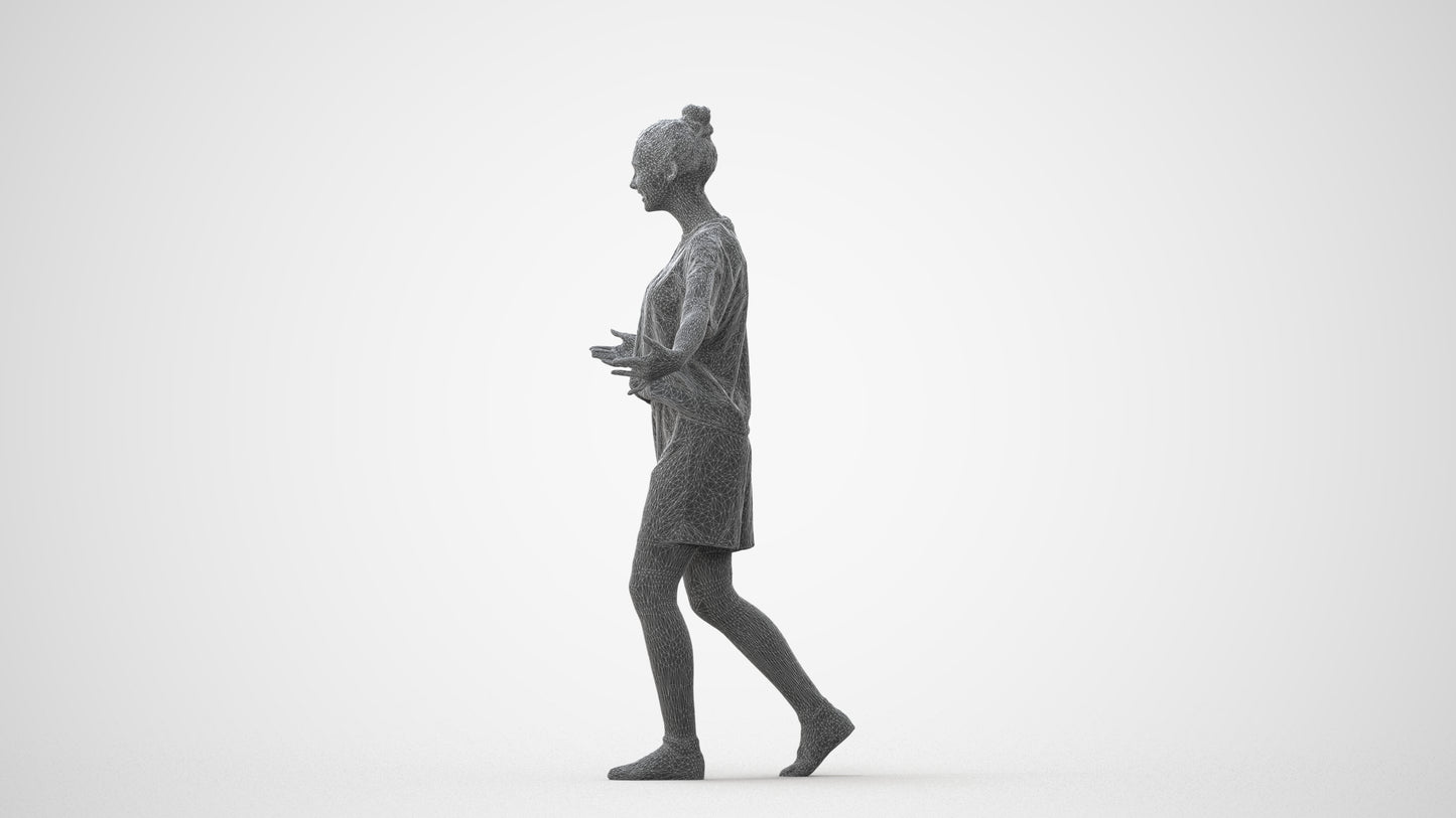 realistic 3D girl sport, scanned archviz people for Blender and 3ds Max, square thumbnail