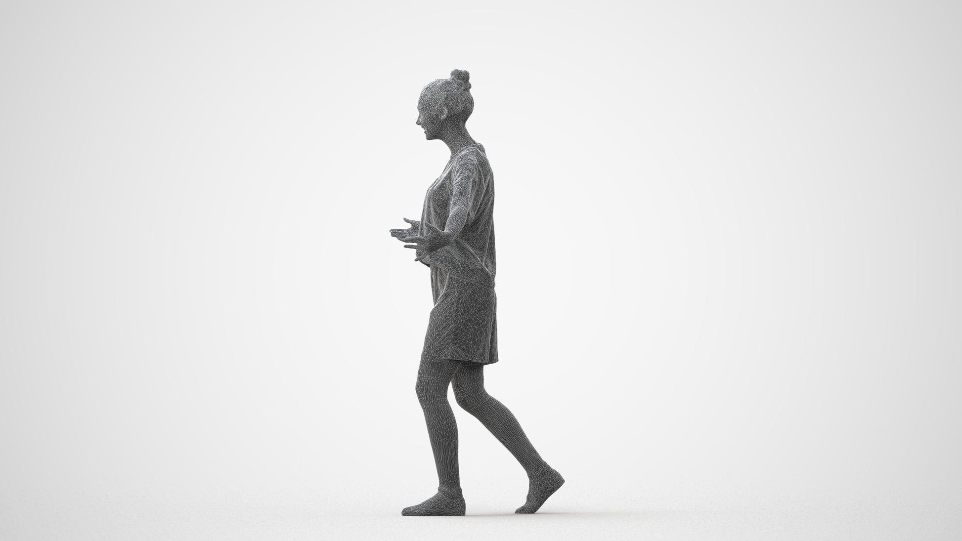 realistic 3D girl sport, scanned archviz people for Blender and 3ds Max, square thumbnail