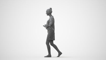 realistic 3D girl sport, scanned archviz people for Blender and 3ds Max, square thumbnail