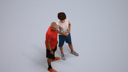 realistic 3D boy casual kids, scanned archviz people for Blender and 3ds Max, back view render