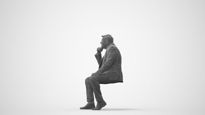 3D human model man business, photogrammetry scanned person for archviz, square thumbnail