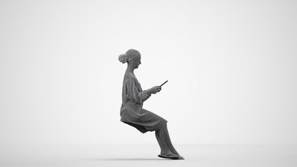 realistic 3D people girl casual kids, render-ready for V-Ray and Corona, FBX OBJ, wireframe side view