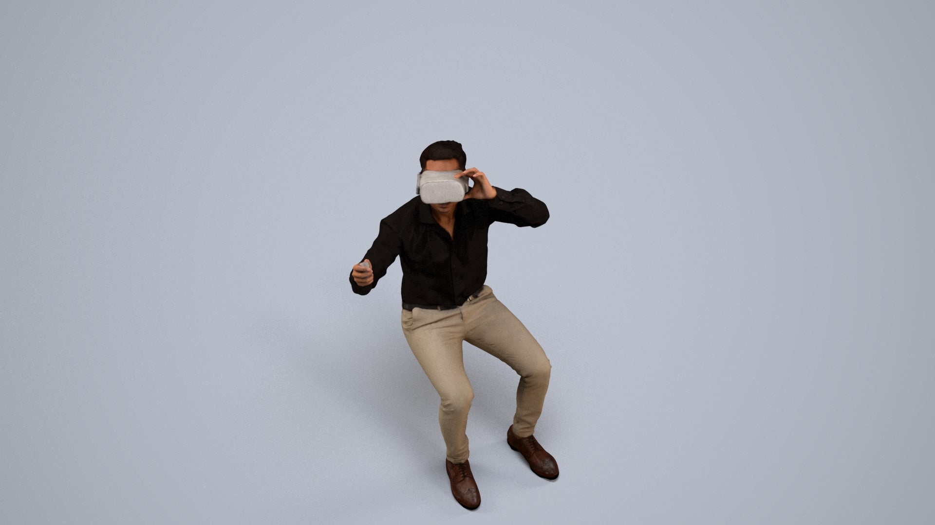 realistic 3D people man business sitting, render-ready for V-Ray and Corona, FBX OBJ, back view render